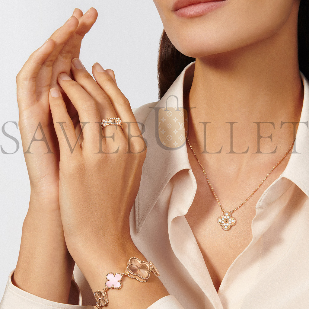 v*n cl*f arpels vintage alhambra pendant - rose gold, Di*m*nd  vcarp2r300